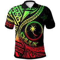 Polynesian Pride Apparel Chuuk Polo Shirt Plumeria Flowers Raggage Version Unisex Black - Polynesian Pride