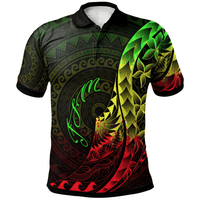 Polynesian Pride Apparel Federated States of Micronesia Polo Shirt Polynesian Pattern Style Reggae Color Unisex Reggae - Polynesian Pride