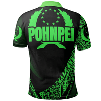 Polynesian Pride Apparel Pohnpei State Polo Shirt Green Polynesian Patterns Sport Style - Polynesian Pride
