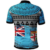 Polynesian Pride Apparel Personalize Fiji Polo Shirt Viti Tapa Pattern With Flag - Polynesian Pride