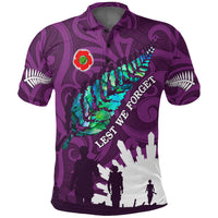 Polynesian Pride Clothing New Zealand ANZAC Walking In The Sun Purple Polo Shirt - Polynesian Pride