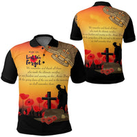 Polynesian Pride Clothing ANZAC Day We Shall Remember Them Polo Shirt Black - Polynesian Pride
