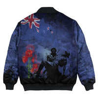 Polynesian Pride Clothing - New Zealand Anzac Day Soldier & Poppy Camouflage Bomber Jacket - Polynesian Pride