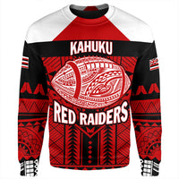 Polynesian Pride Sweatshirt - Personalized Hawaiian High Kahuku Sweatshirt LT10 Unisex Red - Polynesian Pride