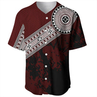 Polynesian Pride Shirt - Fiji Masa Paint Style Baseball Jersey LT10 Red - Polynesian Pride