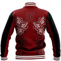 Polynesian Pride Jacket - Personalized Hawaii Spearhead Hibiscus Polynesian Baseball Jacket LT10 - Polynesian Pride