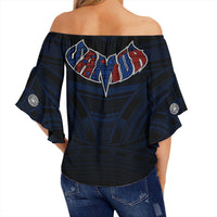 Polynesian Pride Clothing - American Samoa Forever Off Shoulder Wrap Waist Top LT10 - Polynesian Pride