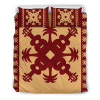 Hawaiian Quilt Pattern Ukulele Coconut Tree Bedding Set Black - Polynesian Pride