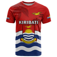 Ribaberiki Kiribati Coat Of Arms Mix Palm Trees T Shirt LT14 Red - Polynesian Pride