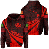 Kanaka Polynesian Hoodie Red Doma Style Unisex Red - Polynesian Pride