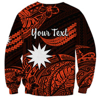 (Custom Personalised) Nauru Polynesian Hibiscus Naoero Red Sweatshirt LT14 - Polynesian Pride