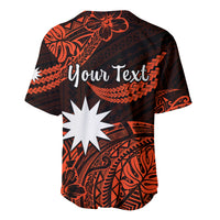 (Custom Personalised) Nauru Polynesian Hibiscus Naoero Red Baseball Jersey LT14 - Polynesian Pride