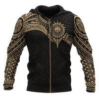 Federated States of Micronesia Zip up Hoodie Gold Heart Shield Unisex GOLD - Polynesian Pride