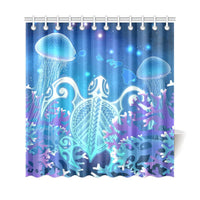 Hawaii Turtle Jellyfish Coral Galaxy Shower Curtain - Polynesian Pride
