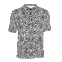 Polynesian Polo Shirt White and Black - Polynesian Pride
