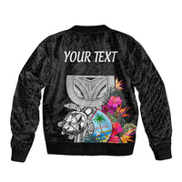 (Custom Personalised) Guam Tribal Latte Stone Tropical Sleeve Zip Bomber Jacket LT9 - Polynesian Pride