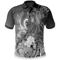 Vanuatu Custom Polo Shirt Humpback Whale with Tropical Flowers (White) Unisex White - Polynesian Pride