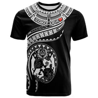 (TOKO ofA) Tonga Polynesian T Shirt Tonga Waves LT13 Unisex Black - Polynesian Pride