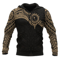 Chuuk Micronesian Hoodie Gold Heart Shield Unisex GOLD - Polynesian Pride