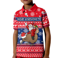 New Zealand Maori Meri Kirihimete Polo Shirt LT2 Kid RED - Polynesian Pride