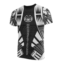 Marquesas Islands T Shirt Marquesas Islands Tiki Face Tattoo Style Unisex Black - Polynesian Pride