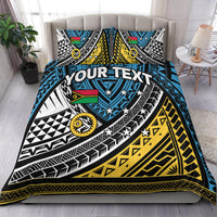 (Custom Personalised) Vanuatu Sanma Province Tribal Pattern Bedding Set - LT12 Blue - Polynesian Pride