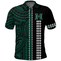 Hawaii Kakau Warrior Football Polo Shirt LT12 Green - Polynesian Pride
