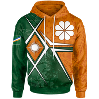 Marshall Islands Hoodie Kwajaleintoll Marshall Islands Flag with Polynesian Patterns Unisex Green - Polynesian Pride