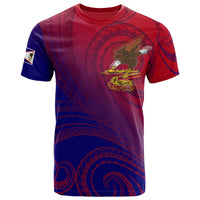 American Samoa Polynesian T Shirt Bald Eagle (Blue Red) - Polynesian Pride