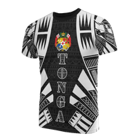 Tonga T Shirt Tonga Coat of Arms Polynesian Tattoo Style Unisex Black - Polynesian Pride