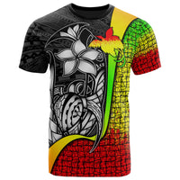 Papua New Guinea Polynesian T Shirt Reggae Turtle with Hook Unisex Reggae - Polynesian Pride