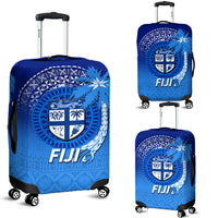 Fiji Tapa Tribal Coconut Tree Luggage Covers - LT12 Luggage Covers Blue - Polynesian Pride