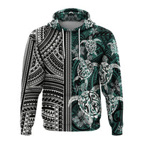 Polynesian Hoodie Turtle With Ethnic Motives and Floral Elements LT20 - Polynesian Pride