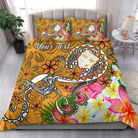 Fiji Custom Personalised Bedding Set - Turtle Plumeria (Gold) Gold - Polynesian Pride
