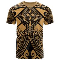 Kosrae Custom T Shirts Gold Seal with Polynesian Tattoo Adult Art - Polynesian Pride