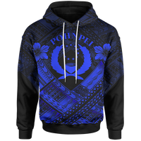 Pohnpei Polynesian Hoodie Pohnpei Blue Seal Camisole Hibiscus Style Unisex Blue - Polynesian Pride