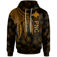 Papua New Guinea Hoodie Polynesian Wings (Golden) Unisex Golden - Polynesian Pride