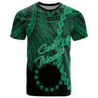 Cook Islands T Shirt Tribal Wave Tattoo Green Unisex Green - Polynesian Pride