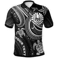 Tahiti Custom Polo Shirt White Turtle Unisex White - Polynesian Pride