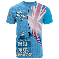 Fiji Polynesian T Shirt Fijian Flag Unisex Blue - Polynesian Pride