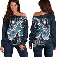 Marshall Islands Polynesian Off Shoulder Sweater - Ocean Style - Polynesian Pride