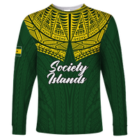 Society Islands Pride Long Sleeve Shirt - LT12 Unisex Green - Polynesian Pride