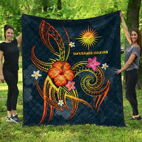 Marshall Islands Polynesian Premium Quilt - Legend of Marshall Islands (Blue) - Polynesian Pride