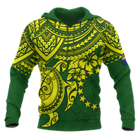 Cook Islands Hoodie Polynesian Turtle Unisex Yellow - Polynesian Pride