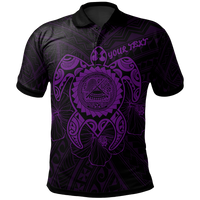 American Samoa Polynesian Custom Polo Shirt Vintage Polynesian Turtle (Purple) Unisex Purple - Polynesian Pride