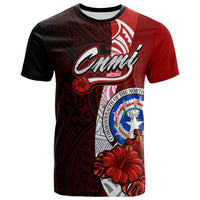 Northern Mariana Islands Polynesian T Shirt Coat Of Arm With Hibiscus Unisex Red - Polynesian Pride