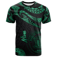 Niue Polynesian T Shirt Poly Tattoo Green Version Unisex Art - Polynesian Pride