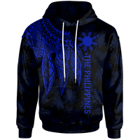 The Philippines Hoodie Polynesian Wings (Blue) Blue - Polynesian Pride