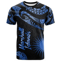 Marshall Islands Polynesian T Shirt Poly Tattoo Blue Version Unisex Blue - Polynesian Pride
