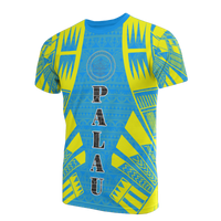 Palau T Shirt Palau Seal Polynesian Tattoo Blue Style Unisex Art - Polynesian Pride